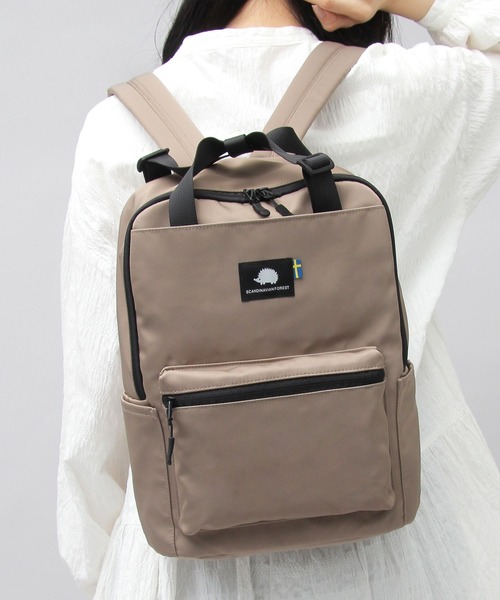 SCANDINAVIAN FOREST(スカンジナビアン・フォレスト)の「ナイロン 軽量 2WAY 小さめ トートリュック(バックパック/リュック・レディース・ブラック/グレー/ベージュ/ベージュ系その他/ブラウン/ブルー・FREE)」の4枚目の写真