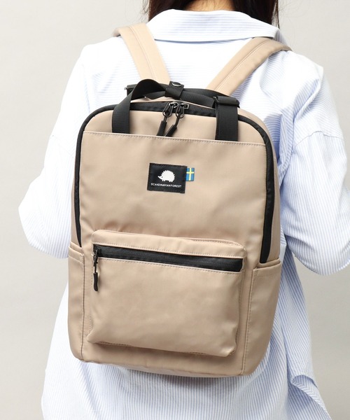 SCANDINAVIAN FOREST(スカンジナビアン・フォレスト)の「ナイロン 軽量 2WAY 小さめ トートリュック(バックパック/リュック・レディース・ブラック/グレー/ベージュ/ベージュ系その他/ブラウン/ブルー・FREE)」の5枚目の写真