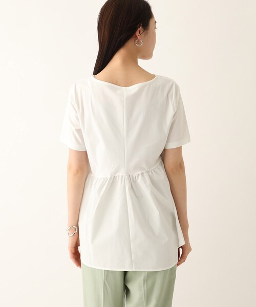 OPAQUE.CLIP（オペークドットクリップ）の「◆トリコットJ フハク切替ペプラムトップス【WEB限定サイズ】（Tシャツ/カットソー・レディース・ホワイト系/ブラック/サンドベージュ・38/40/42）」の6枚目の写真