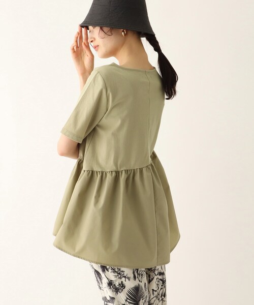 OPAQUE.CLIP（オペークドットクリップ）の「◆トリコットJ フハク切替ペプラムトップス【WEB限定サイズ】（Tシャツ/カットソー・レディース・ホワイト系/ブラック/サンドベージュ・38/40/42）」の14枚目の写真