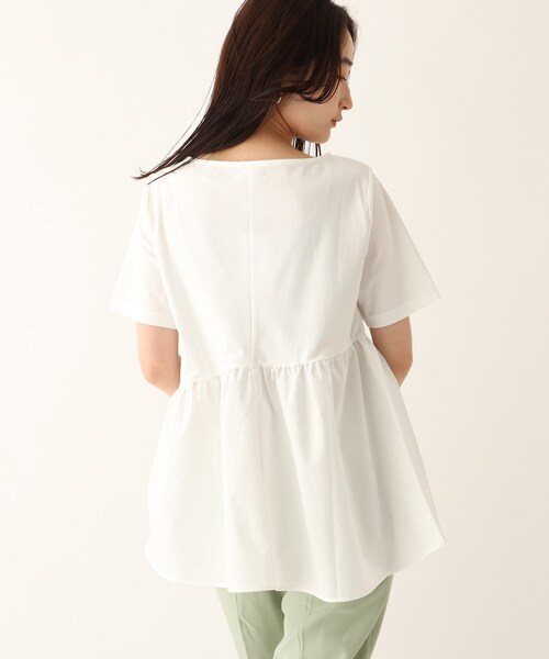 OPAQUE.CLIP（オペークドットクリップ）の「◆トリコットJ フハク切替ペプラムトップス【WEB限定サイズ】（Tシャツ/カットソー・レディース・ホワイト系/ブラック/サンドベージュ・38/40/42）」の17枚目の写真