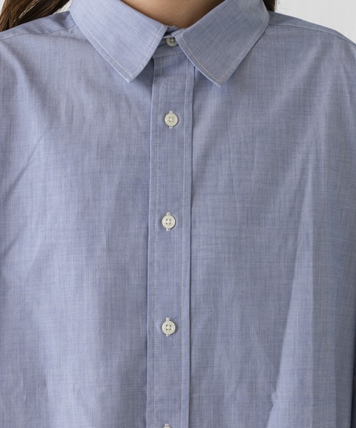 WHIMSIC（ウィムジック）の「【WHIMSIC】オーバーサイズショートスリーブシャツ（シャツ/ブラウス・レディース・ネイビー/ブルー・FREE）」の18枚目の写真