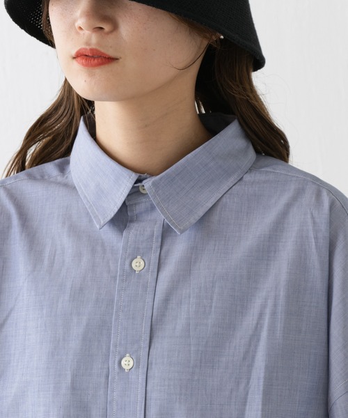 WHIMSIC（ウィムジック）の「【WHIMSIC】オーバーサイズショートスリーブシャツ（シャツ/ブラウス・レディース・ネイビー/ブルー・FREE）」の17枚目の写真