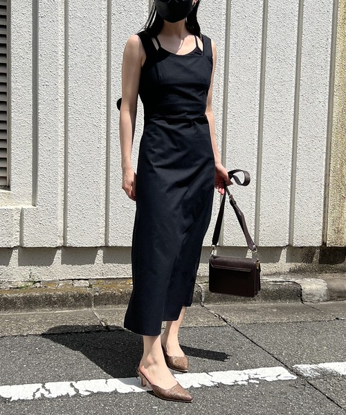 Jewelobe(ジュエローブ)の「後リボンエプロンワンピース(ワンピース・レディース・ベージュ/オレンジ/ブラック・FREE)」の10枚目の写真