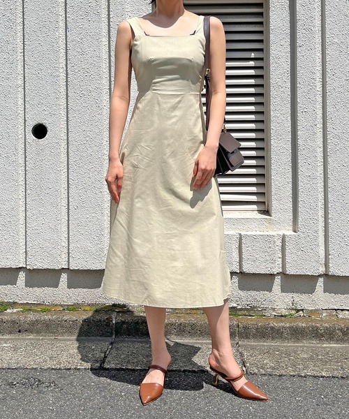 Jewelobe(ジュエローブ)の「後リボンエプロンワンピース(ワンピース・レディース・ベージュ/オレンジ/ブラック・FREE)」の11枚目の写真