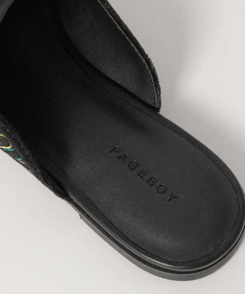 PAGEBOY（ページボーイ）の「エンブロイダリーミュール（スリッポン・レディース・ブラック/ネイビー・MEDIUM/LARGE）」の9枚目の写真