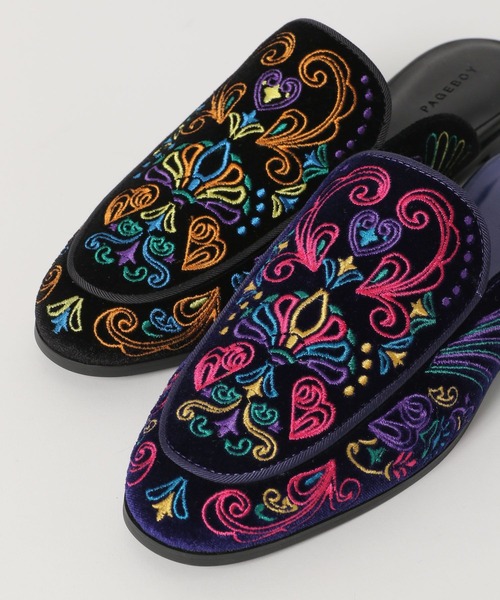 PAGEBOY（ページボーイ）の「エンブロイダリーミュール（スリッポン・レディース・ブラック/ネイビー・MEDIUM/LARGE）」の10枚目の写真
