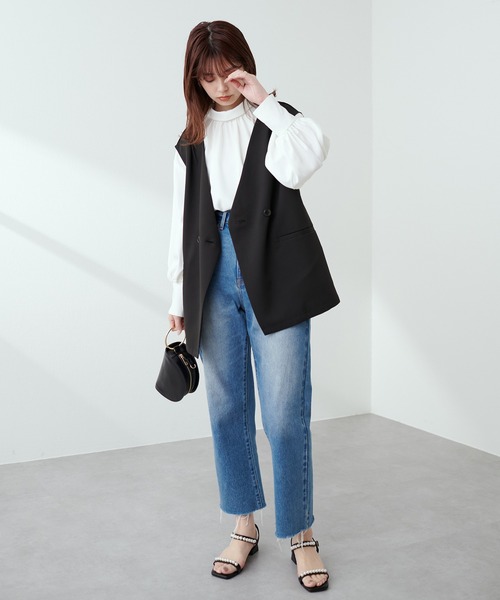 natural couture(ナチュラルクチュール)の「2022AW/ノーカラーベスト(ベスト・レディース・ベージュ/ライトベージュ/ブラック・FREE)」の22枚目の写真