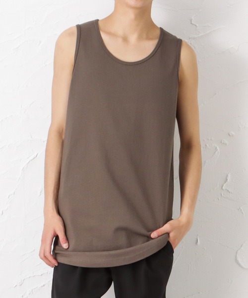 Goodwear（グッドウェア）の「ロング丈タンクトップ（タンクトップ・メンズ・ベージュ/チャコール/ネイビー/カーキ/ブラック/ブラウン/グレー/ホワイト・M/S/XL/L）」の5枚目の写真