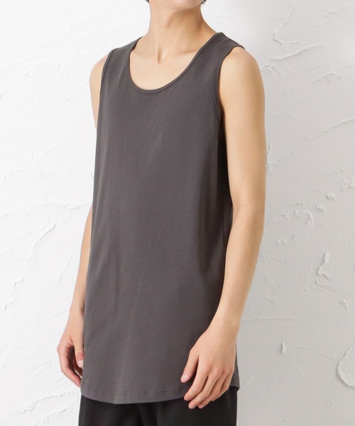 Goodwear（グッドウェア）の「ロング丈タンクトップ（タンクトップ・メンズ・ベージュ/チャコール/ネイビー/カーキ/ブラック/ブラウン/グレー/ホワイト・M/S/XL/L）」の4枚目の写真