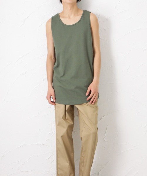 Goodwear（グッドウェア）の「ロング丈タンクトップ（タンクトップ・メンズ・ベージュ/チャコール/ネイビー/カーキ/ブラック/ブラウン/グレー/ホワイト・M/S/XL/L）」の14枚目の写真