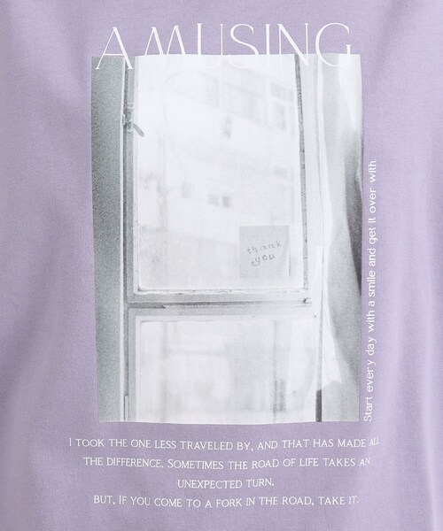 SHOO・LA・RUE（シューラルー）の「◆【S-L】フォトプリントTシャツ（Tシャツ/カットソー・レディース・ライトパープル/ホワイト系・01/03/02）」の9枚目の写真