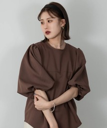Amiur | tuck design puff sleeve cut(Tシャツ/カットソー)
