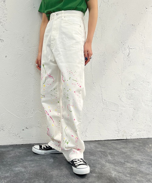 apres jour mignon（アプレジュールミニョン）の「ペイントハイウエストデニム【ZOZOTOWN限定アイテム】（デニムパンツ・レディース・オフホワイト/ダークブルー・X-LARGE/LARGE/MEDIUM/SMALL）」の7枚目の写真