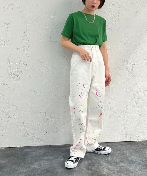 apres jour mignon（アプレジュールミニョン）の「ペイントハイウエストデニム【ZOZOTOWN限定アイテム】（デニムパンツ・レディース・オフホワイト/ダークブルー・X-LARGE/LARGE/MEDIUM/SMALL）」の15枚目の写真
