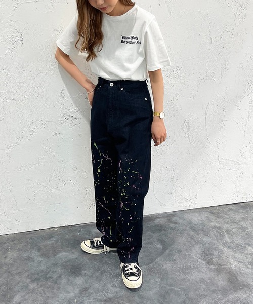 apres jour mignon（アプレジュールミニョン）の「ペイントハイウエストデニム【ZOZOTOWN限定アイテム】（デニムパンツ・レディース・オフホワイト/ダークブルー・X-LARGE/LARGE/MEDIUM/SMALL）」の12枚目の写真