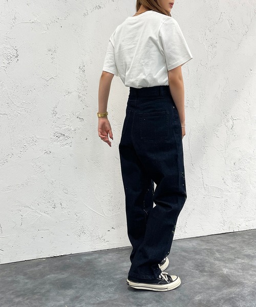 apres jour mignon（アプレジュールミニョン）の「ペイントハイウエストデニム【ZOZOTOWN限定アイテム】（デニムパンツ・レディース・オフホワイト/ダークブルー・X-LARGE/LARGE/MEDIUM/SMALL）」の14枚目の写真