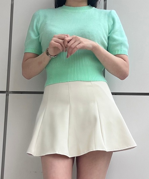 Voyage titty&Co.PETIT（ボヤージュティティアンドコープチ）の「【Voyage titty&Co. PETIT】半袖カラーニットプルオーバー（ニット/セーター・レディース・ピンク/グリーン/ブルー・FREE）」の11枚目の写真