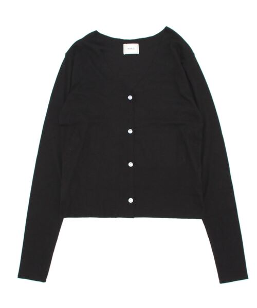 WHO'S WHO gallery(フーズフーギャラリー)の「Vネックリブカーデ(カーディガン/ボレロ・レディース・ライトグレー/ブラック/エメラルド・FREE)」の7枚目の写真