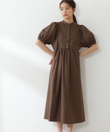 N.（N. Natural Beauty Basic） | ◆配色ボタンボリュームスリーブコットンワンピース(ワンピース)
