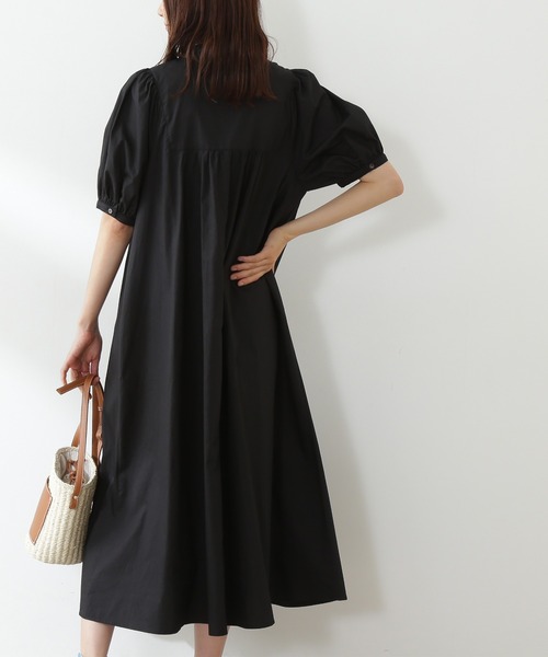 N.（N. Natural Beauty Basic）（エヌエヌナチュラルビューティーベーシック）の「◆配色ボタンボリュームスリーブコットンワンピース（ワンピース・レディース・ブラック/ブラウン/レッド・MEDIUM）」の13枚目の写真