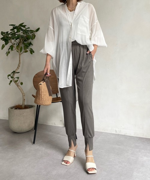 DouDou（ドゥドゥ）の「エステルフライスジョガーパンツ（その他パンツ・レディース・ブラック/カーキ・FREE）」の20枚目の写真