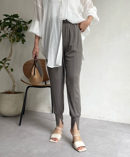 DouDou（ドゥドゥ）の「エステルフライスジョガーパンツ（その他パンツ・レディース・ブラック/カーキ・FREE）」の13枚目の写真