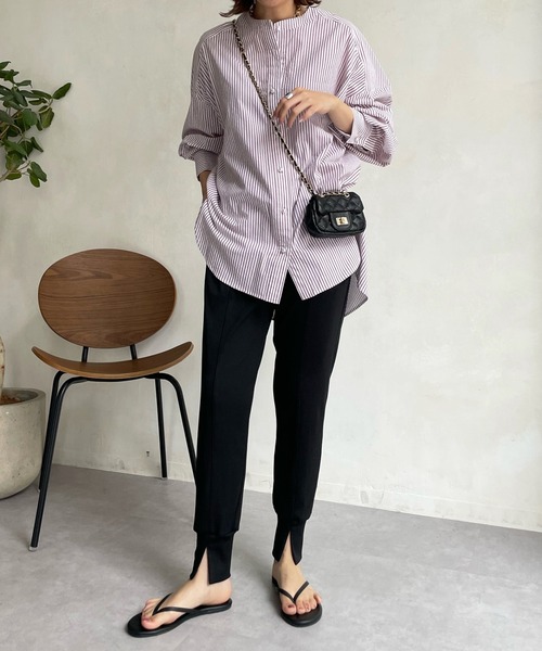 DouDou（ドゥドゥ）の「エステルフライスジョガーパンツ（その他パンツ・レディース・ブラック/カーキ・FREE）」の3枚目の写真