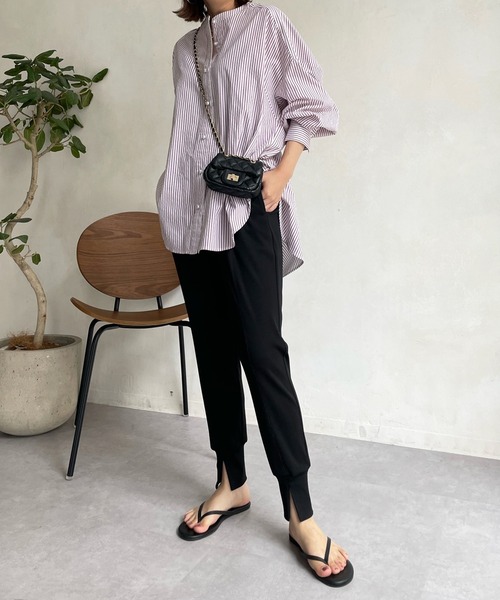 DouDou（ドゥドゥ）の「エステルフライスジョガーパンツ（その他パンツ・レディース・ブラック/カーキ・FREE）」の19枚目の写真