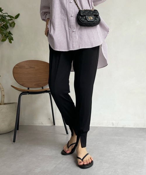 DouDou（ドゥドゥ）の「エステルフライスジョガーパンツ（その他パンツ・レディース・ブラック/カーキ・FREE）」の12枚目の写真