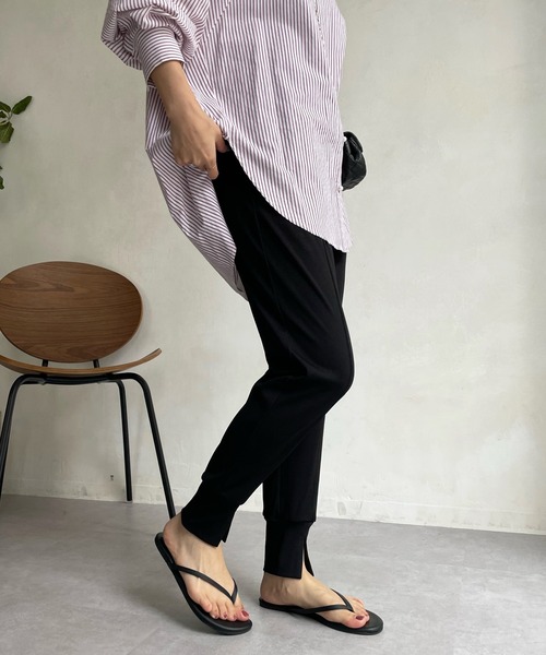 DouDou（ドゥドゥ）の「エステルフライスジョガーパンツ（その他パンツ・レディース・ブラック/カーキ・FREE）」の9枚目の写真