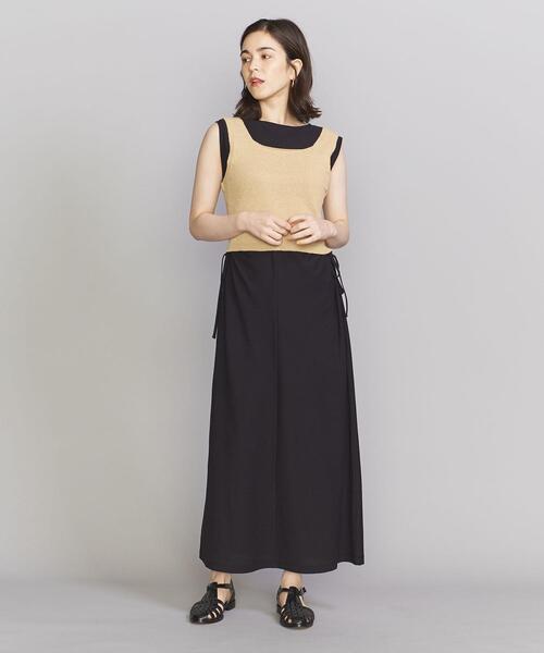 BEAUTY&YOUTH UNITED ARROWS（ビューティーアンドユースユナイテッドアローズ）の「コットンブレンド コンパクト ニット タンクトップ -ウォッシャブル-（ニット/セーター・レディース・ベージュ/ネイビー/オフホワイト・FREE）」の7枚目の写真