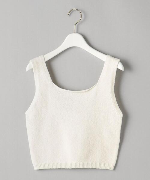 BEAUTY&YOUTH UNITED ARROWS（ビューティーアンドユースユナイテッドアローズ）の「コットンブレンド コンパクト ニット タンクトップ -ウォッシャブル-（ニット/セーター・レディース・ベージュ/ネイビー/オフホワイト・FREE）」の18枚目の写真