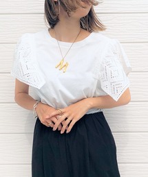Q | 袖フリルレースT(Tシャツ/カットソー)