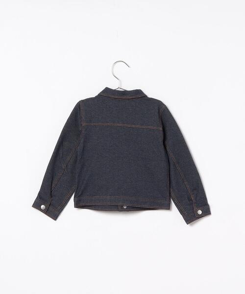 agnes b.(アニエスベー)の「JEI5 VESTE キッズ デニムジャージージャケット(デニムジャケット・キッズ・ネイビー・6YEAR/12YEAR/10YEAR)」の2枚目の写真