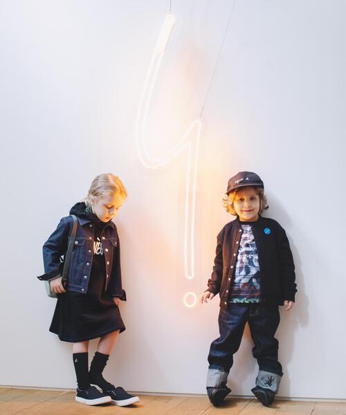 agnes b.(アニエスベー)の「JEI5 VESTE キッズ デニムジャージージャケット(デニムジャケット・キッズ・ネイビー・6YEAR/12YEAR/10YEAR)」の8枚目の写真