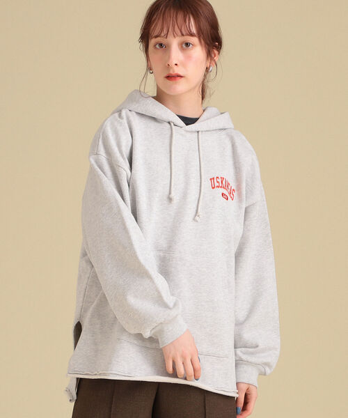 Ray BEAMS（レイビームス）の「【WEB限定】Lee / ルーズ フィット フーディー（スウェット・レディース・ネイビー/杢グレー・MEDIUM）」の5枚目の写真