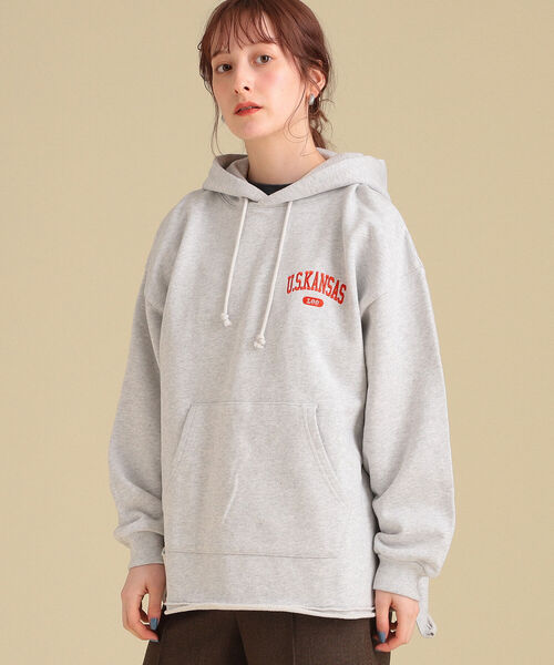 Ray BEAMS（レイビームス）の「【WEB限定】Lee / ルーズ フィット フーディー（スウェット・レディース・ネイビー/杢グレー・MEDIUM）」の6枚目の写真