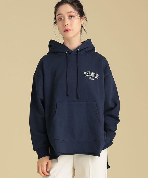 Ray BEAMS（レイビームス）の「【WEB限定】Lee / ルーズ フィット フーディー（スウェット・レディース・ネイビー/杢グレー・MEDIUM）」の11枚目の写真