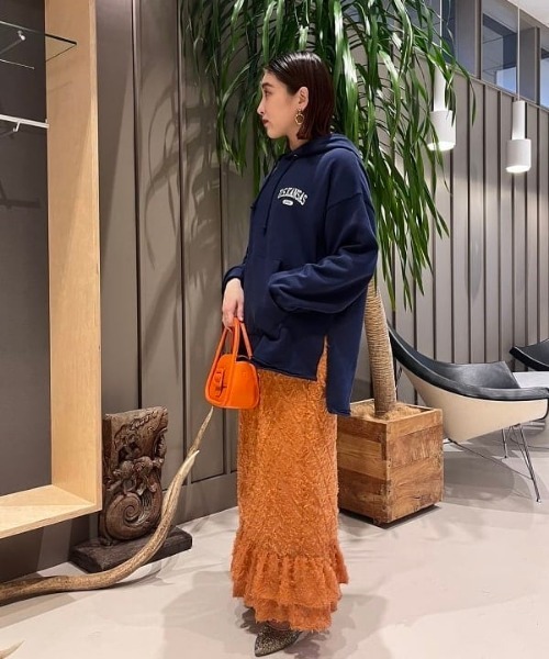 Ray BEAMS（レイビームス）の「【WEB限定】Lee / ルーズ フィット フーディー（スウェット・レディース・ネイビー/杢グレー・MEDIUM）」の22枚目の写真