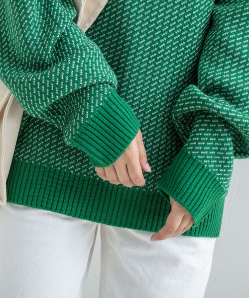 GLOSTER(グロスター)の「【GLOSTER/グロスター】バーズアイプルオーバーニット(ニット/セーター・メンズ・ベージュ/グリーン/ネイビー・M/L)」の22枚目の写真