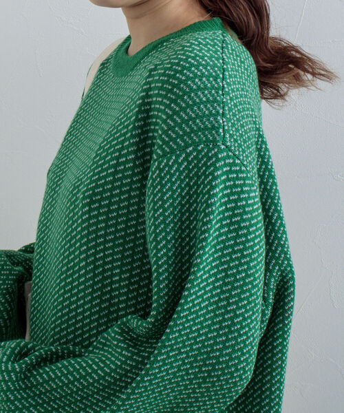 GLOSTER(グロスター)の「【GLOSTER/グロスター】バーズアイプルオーバーニット(ニット/セーター・メンズ・ベージュ/グリーン/ネイビー・M/L)」の10枚目の写真