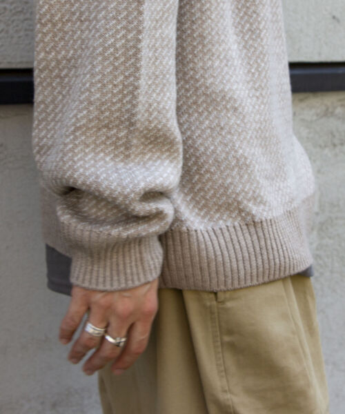 GLOSTER(グロスター)の「【GLOSTER/グロスター】バーズアイプルオーバーニット(ニット/セーター・メンズ・ベージュ/グリーン/ネイビー・M/L)」の11枚目の写真