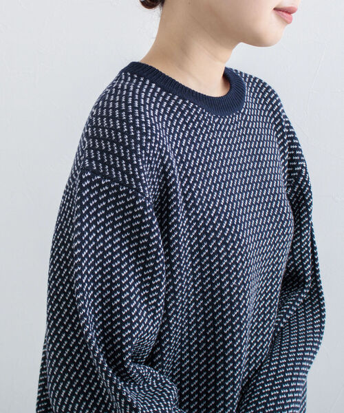 GLOSTER(グロスター)の「【GLOSTER/グロスター】バーズアイプルオーバーニット(ニット/セーター・メンズ・ベージュ/グリーン/ネイビー・M/L)」の6枚目の写真