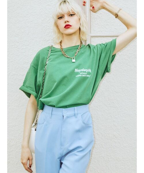 jouetie（ジュエティ）の「バックロゴBIG Tシャツ（Tシャツ/カットソー・レディース・オフホワイト/ブラック/グリーン・MEDIUM）」の14枚目の写真