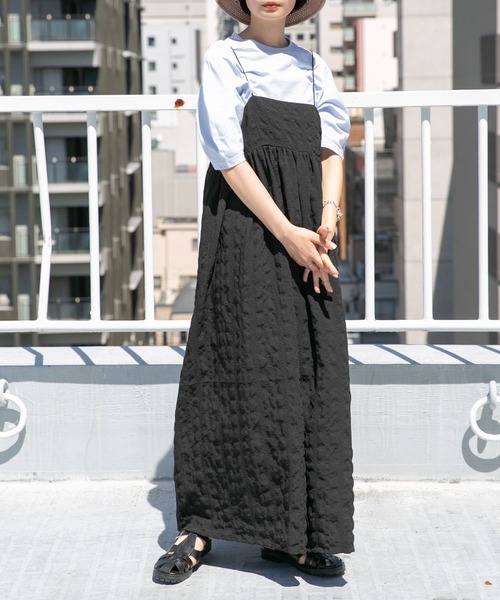 KBF（ケイビーエフ）の「スパゲッティストラップキャミワンピース（ワンピース・レディース・ブラック/ベージュ系その他/グリーン系その他・ONE）」の10枚目の写真