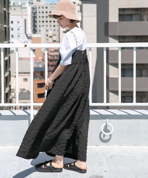 KBF（ケイビーエフ）の「スパゲッティストラップキャミワンピース（ワンピース・レディース・ブラック/ベージュ系その他/グリーン系その他・ONE）」の12枚目の写真