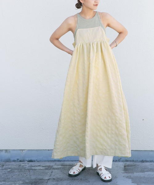 KBF（ケイビーエフ）の「スパゲッティストラップキャミワンピース（ワンピース・レディース・ブラック/ベージュ系その他/グリーン系その他・ONE）」の17枚目の写真