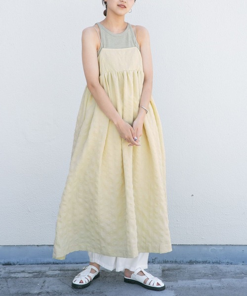 KBF（ケイビーエフ）の「スパゲッティストラップキャミワンピース（ワンピース・レディース・ブラック/ベージュ系その他/グリーン系その他・ONE）」の18枚目の写真