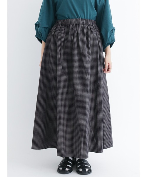 Samansa Mos2(サマンサ モスモス)の「◎ギンガムチェックスカート(スカート・レディース・チャコール/ベージュ/ブラック・フリ-)」の6枚目の写真